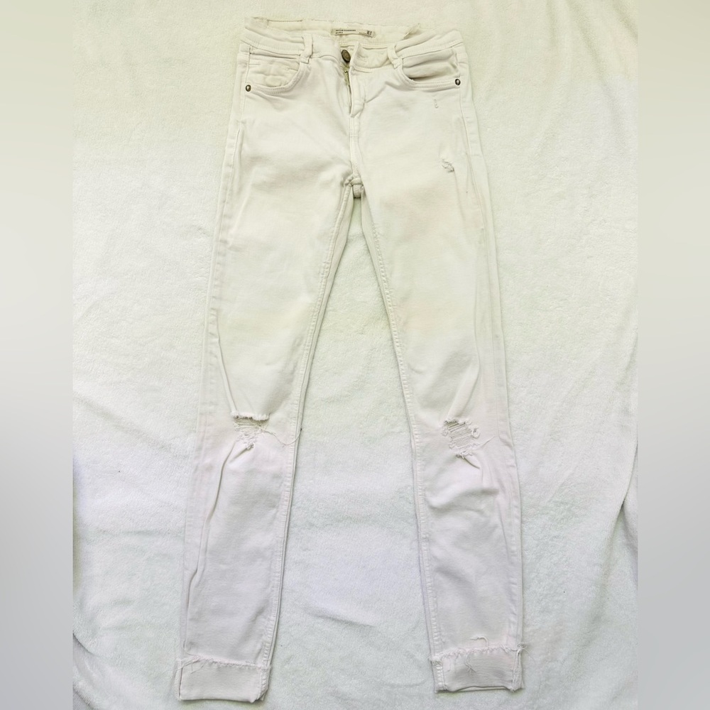 zara skinny leggings pants white size 4 stretchy